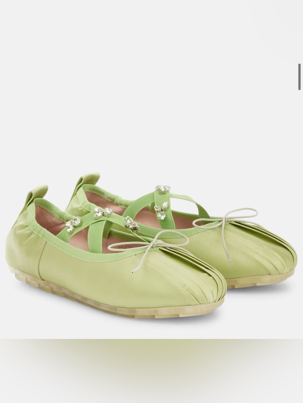 Simone Rocha Grip Embellished Satin Ballet Flats Size 5 New In Box